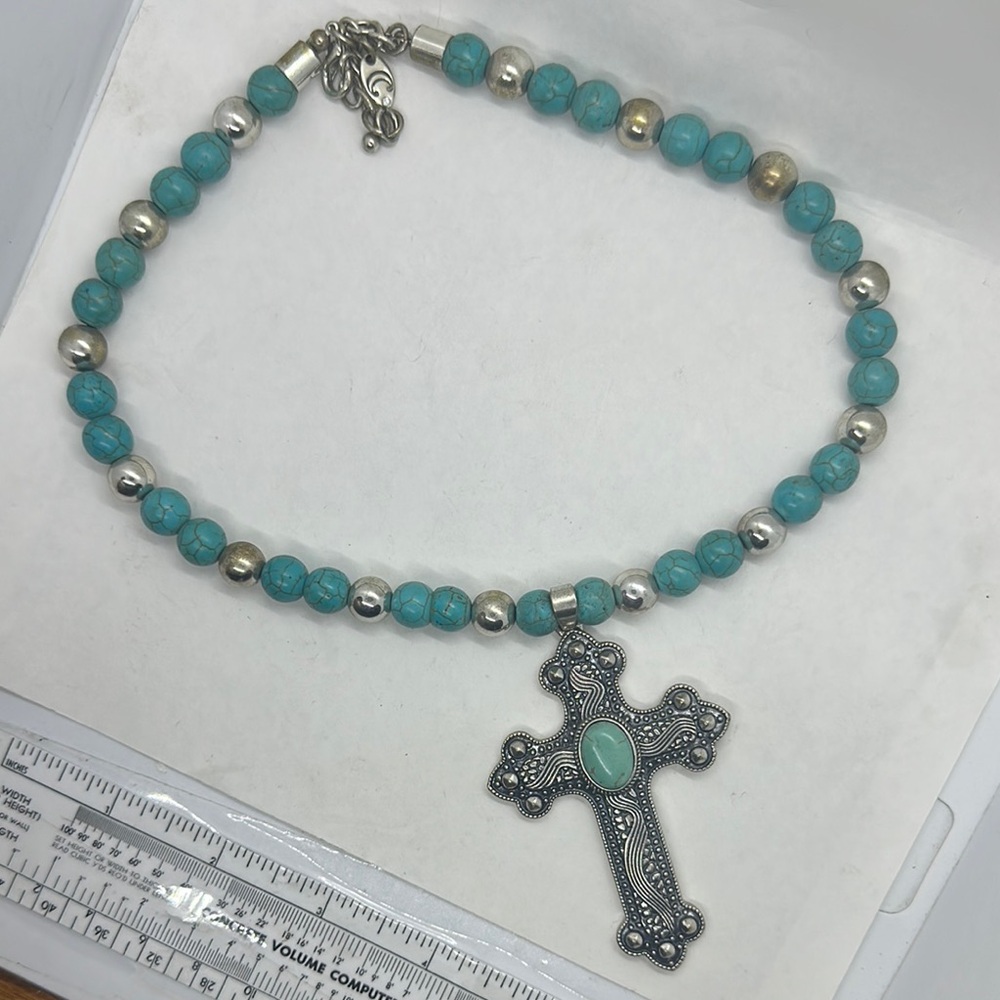 Hand Crafted Silver Cross Pendant Necklace